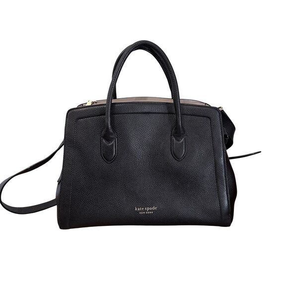 kate spade Handbags - Kate Spade New York Satchel Black Pebbled Leather Crossbody Medium Bag